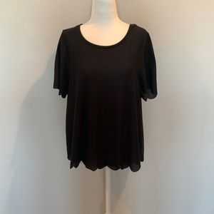 Topshop Scalloped Edge Tee